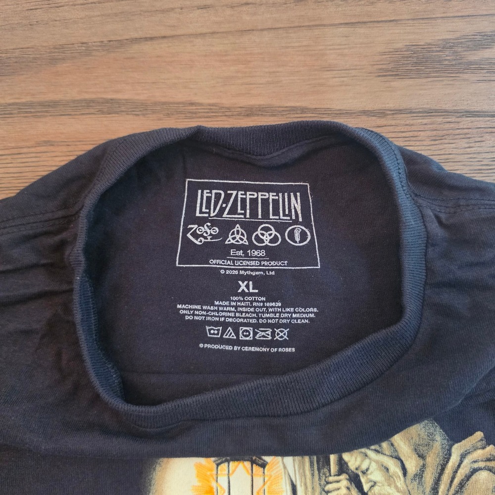Led Zeppelin The Hermit Graphic T-Shirt Black XL Rock Band Tee Licensed NWOT - Picture 4 of 4